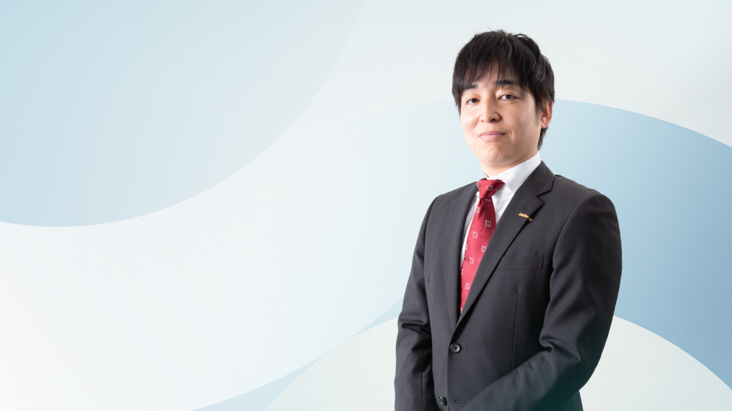 代表取締役社長の写真。